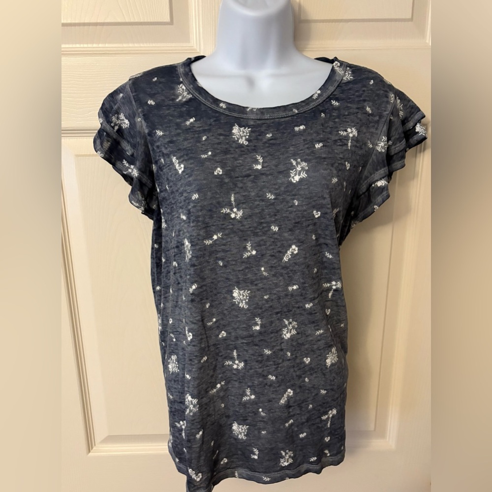 C&C California Short Sleeve Top - Navy Floral